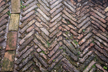 Granite cobblestoned pavement background