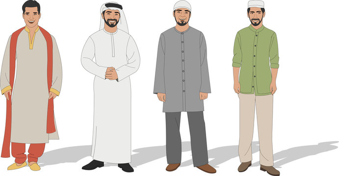 Group Of Four Muslim Men