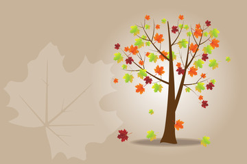 autumn tree vector background