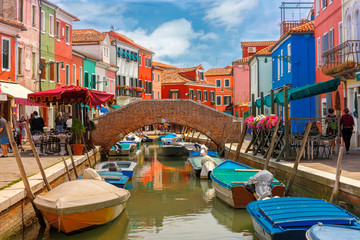 Colorful houses on the Burano, Venice, Italy