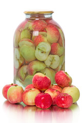 Fresh apples and compote of them