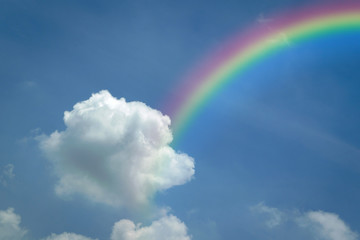 Blue sky with rainbow