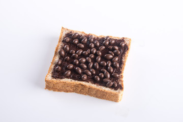 bread. slice of bread with chocolate cream