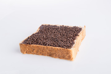 bread. slice of bread with chocolate cream