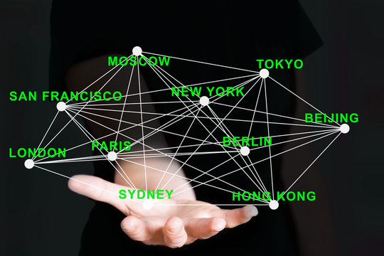 Hand presenting Cities Network