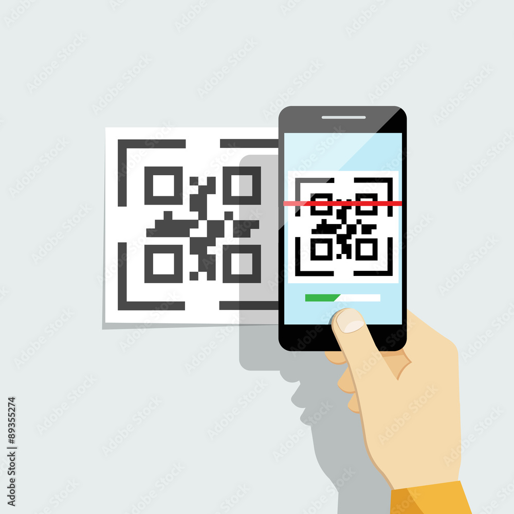 Poster capture qr code on mobile phone