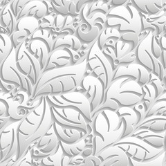 Seamless floral pattern with shadow