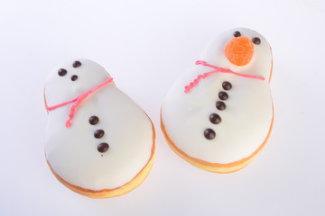 donut. Christmas donut on the background