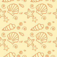 seamless sea shells pattern in sand