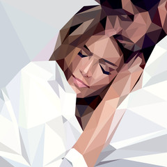 sleep lovers. polygon graphic - 89355659