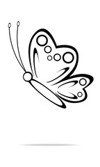 abstract geometric butterfly silhouette isolated on white background