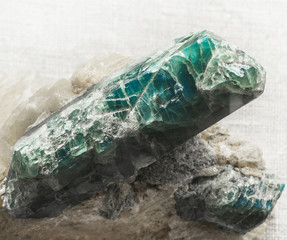 Emerald on calcite