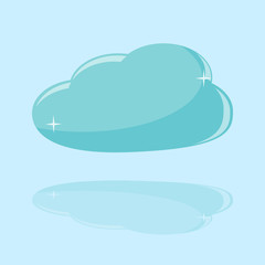 abstract vector cloud symbol for design on the blue background