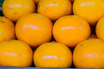 Many Orange On Table, selective focus point.