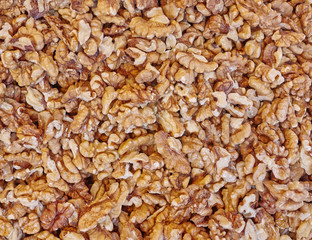 peeled walnuts close up, tasty background