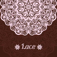 Background with hand drawn ornamental round lace doily