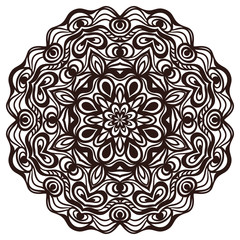 Hand drawn abstract ornamental round lace doily