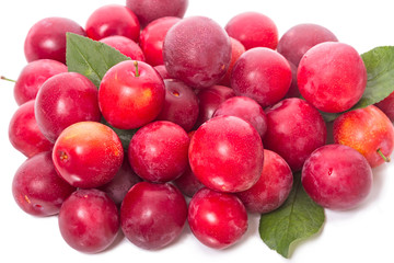 Pile of red plums