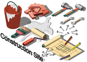 illustration of info graphic construction site concept 