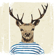 Obraz premium Ręcznie rysowane przebrany jelenia