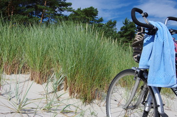 Fahrräder am Strand