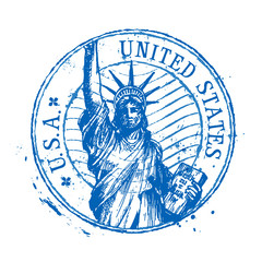 USA vector logo design template. United States or statue of