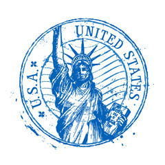 USA vector logo design template. United States or statue of © ~ Bitter ~