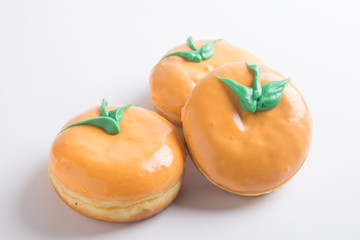 donut. donut mandarin on the background