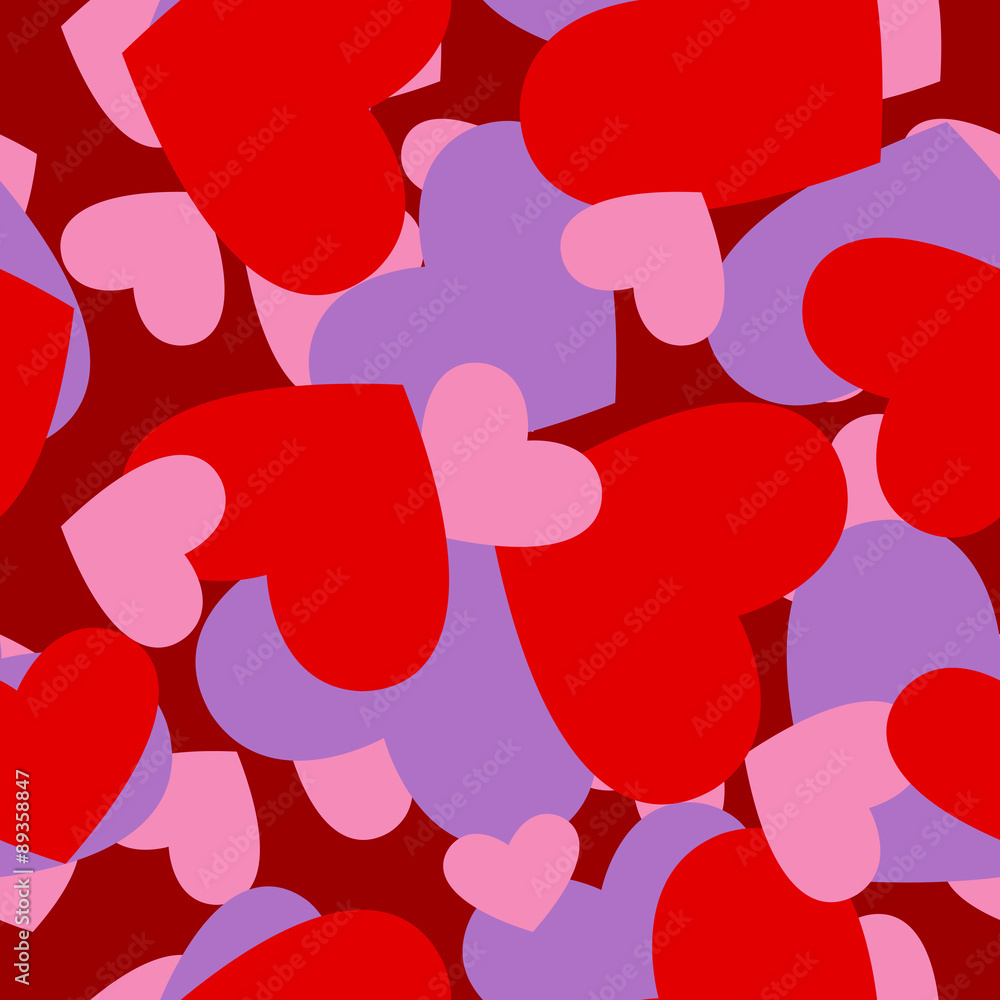 Poster army red heart pattern. military camouflage vector texture for v