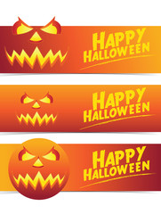 devil pumpkin halloween banner
