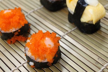 Closed up shushi food 