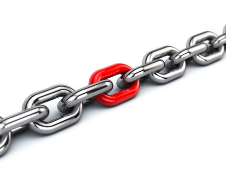 Chain with a red link