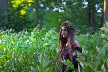 witch in dark forest