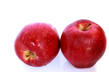 Red apple isolated on white background.