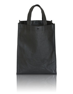 black shopping bag on white background