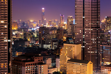 Bangkok skyline at night