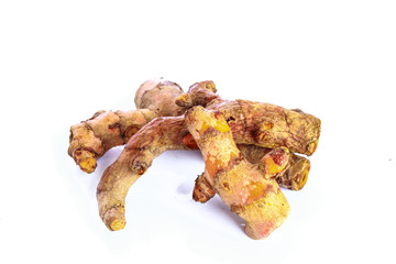 Turmeric on white background