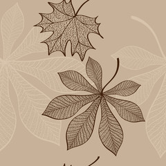 seamless lace autumn leaves pattern 