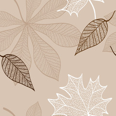 seamless lace autumn leaves pattern 