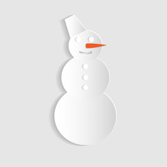 paper snowman vector for winter design