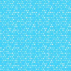 Cute blue and white dotted vector seamless pattern.