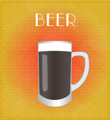 Drinks List Dark Beer with Red & Golden Background EPS10