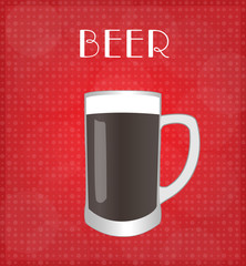 Drinks List Dark Beer with Red Background EPS10