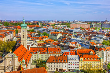 Fototapeta na wymiar Munich cityscape, Bavaria, Germany. Old Town panorama