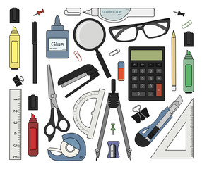 Stationery tools. Color