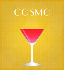Drinks List Cosmopolitan with Golden Background EPS10