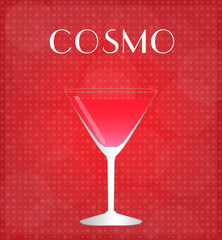 Drinks List Cosmopolitan with Red Background EPS10