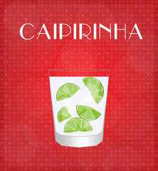 Drinks List Caipirinha with Red Background EPS10
