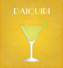 Drinks List Daiquiri with Golden Background EPS10