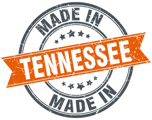 Tennessee orange grunge ribbon stamp on white